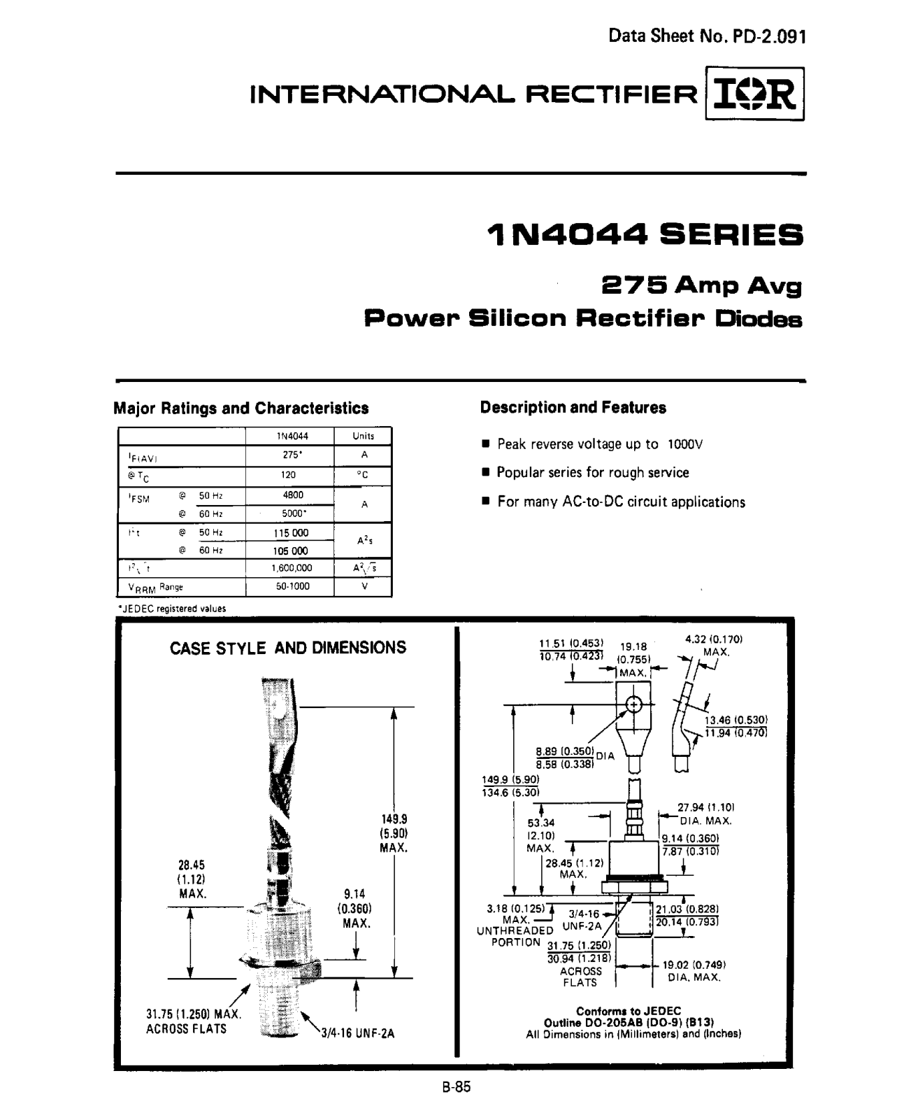 Vishay 1N4044 Series Data Sheet