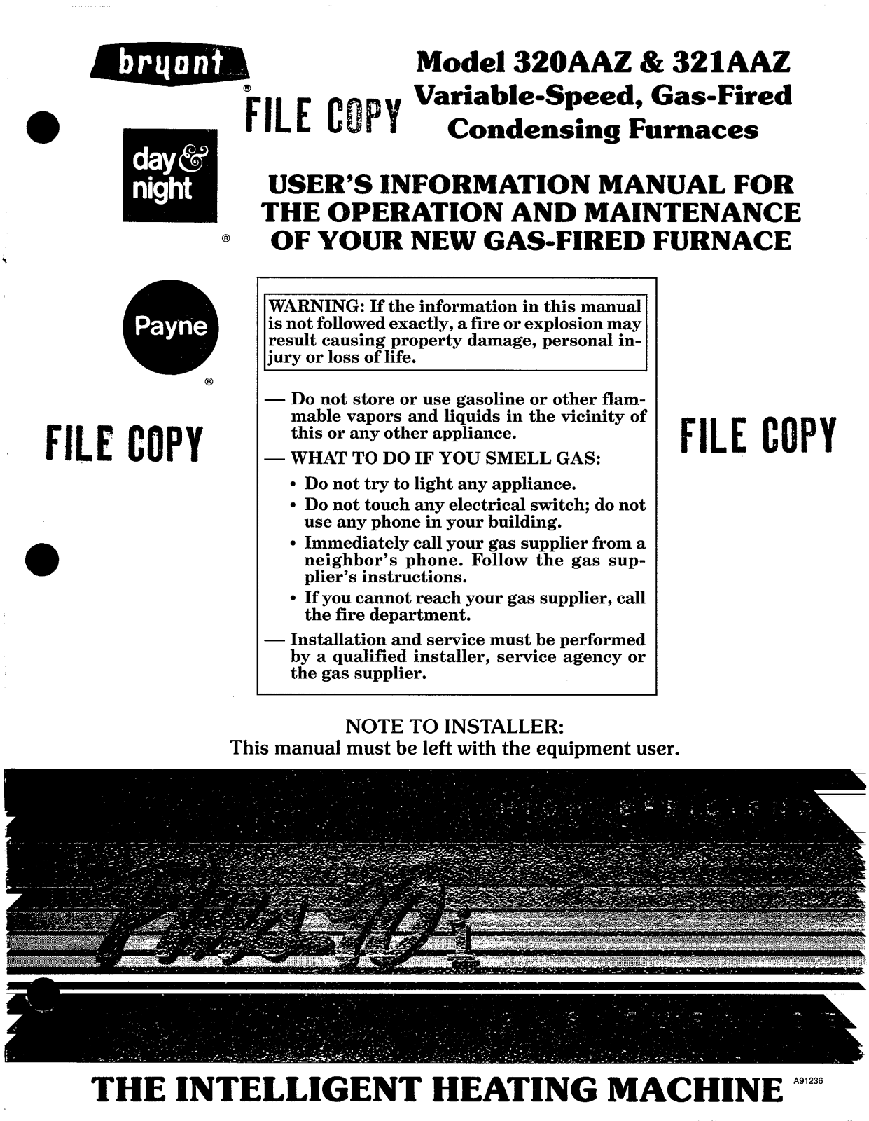 Bryant 320AAZ User Manual