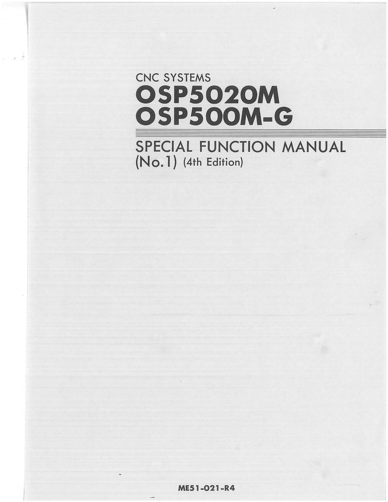 okuma OSP5020M, OSP500M-G User Manual