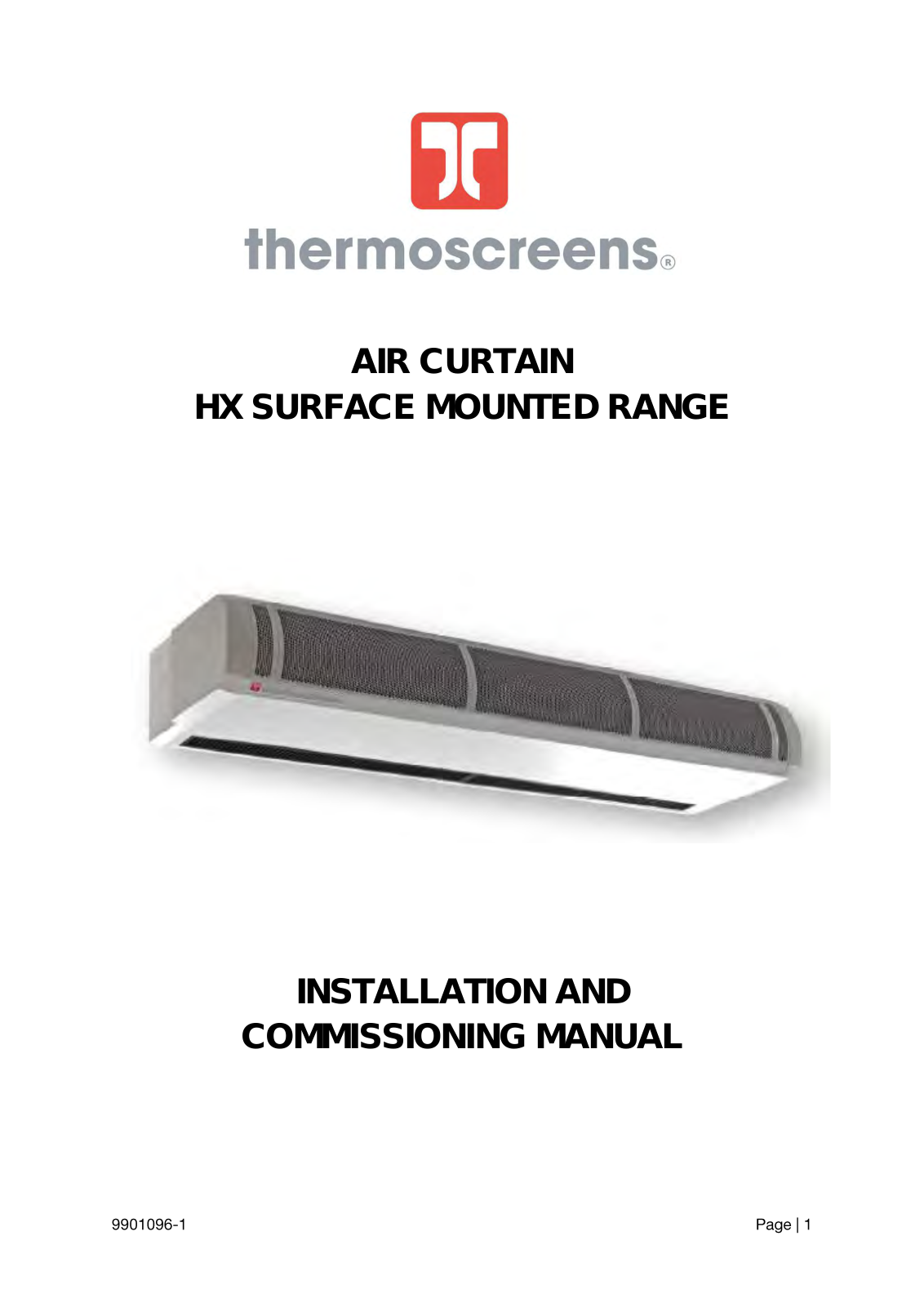 Thermoscreens HX Series, HX1000A, HX1500A, HX1000W, HX2000A Installation And Commissioning Manual