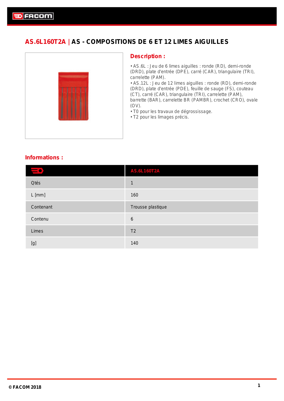 Facom AS.6L160T2A Specification - ManualMachine.com
