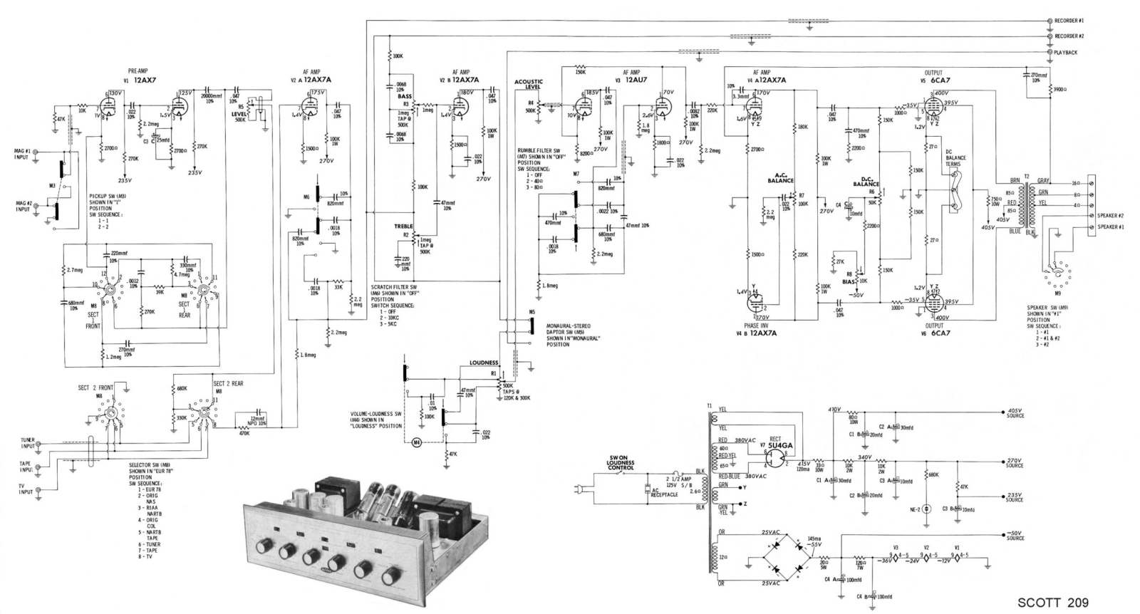 H.H. Scott 209 Schematic