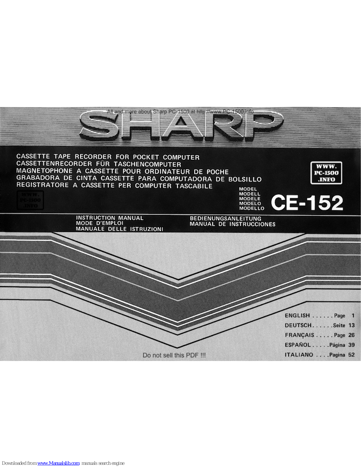 Sharp CE-152 Instruction Manual - ManualMachine.com