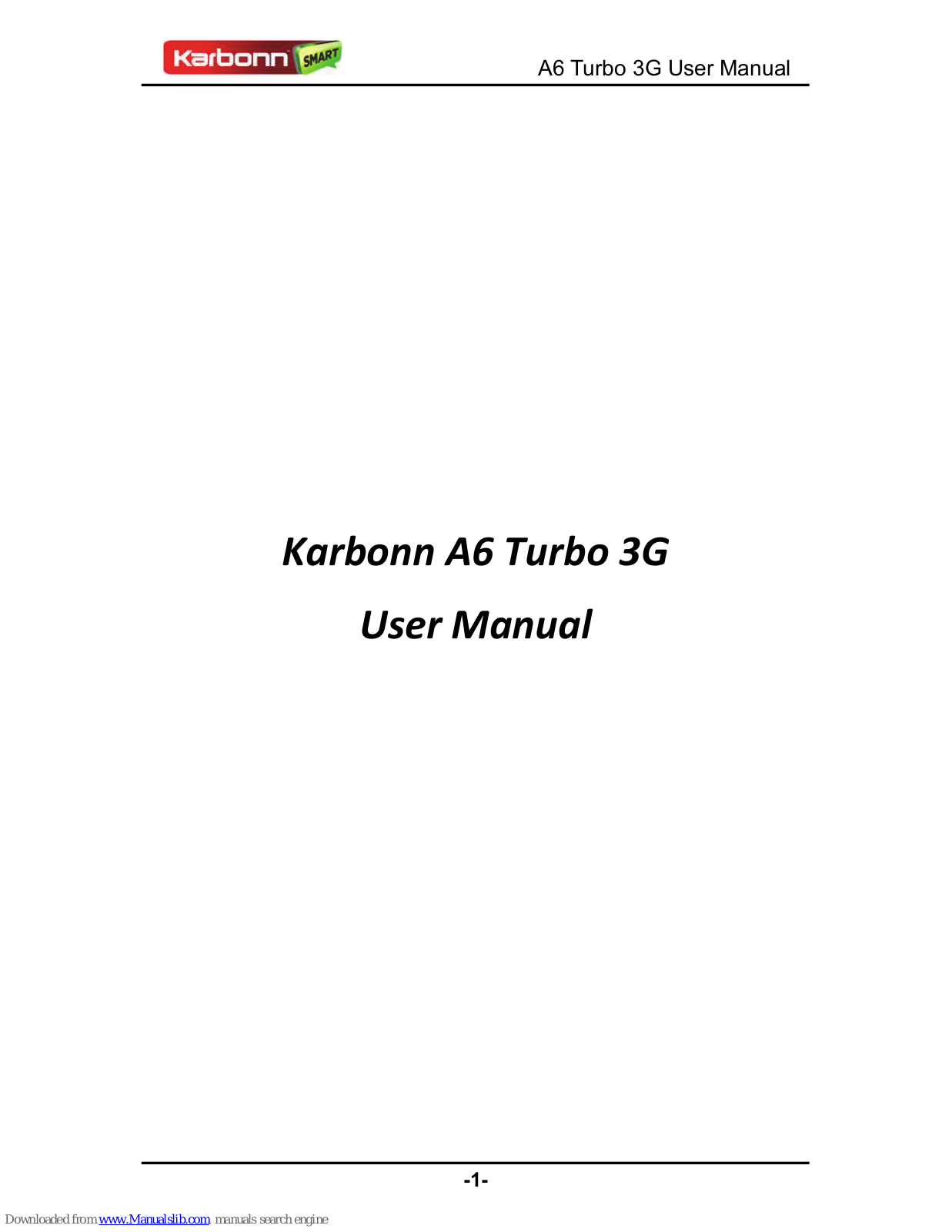 KARBONN A6 Turbo User Manual