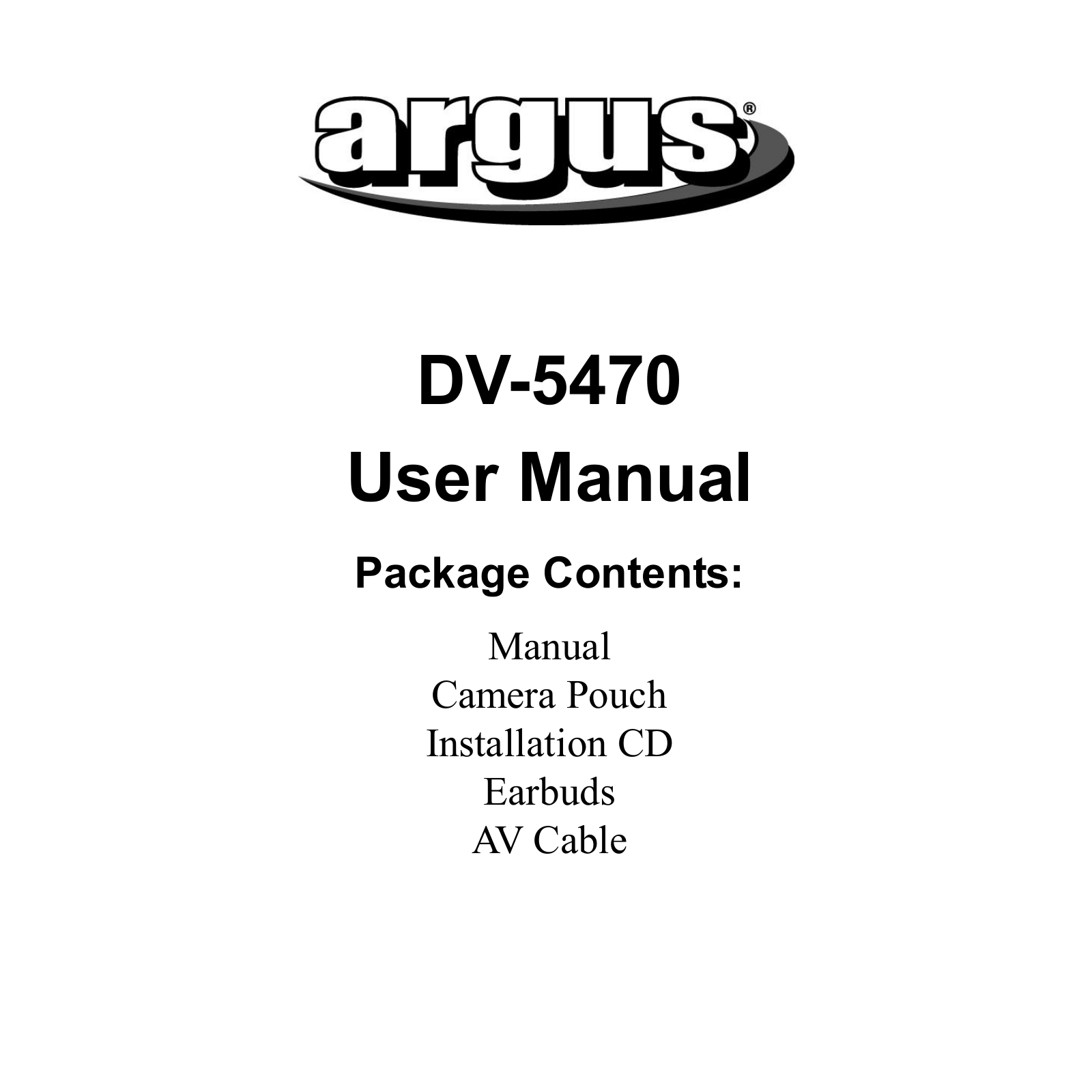 Argus Camera DV 5470 User Manual