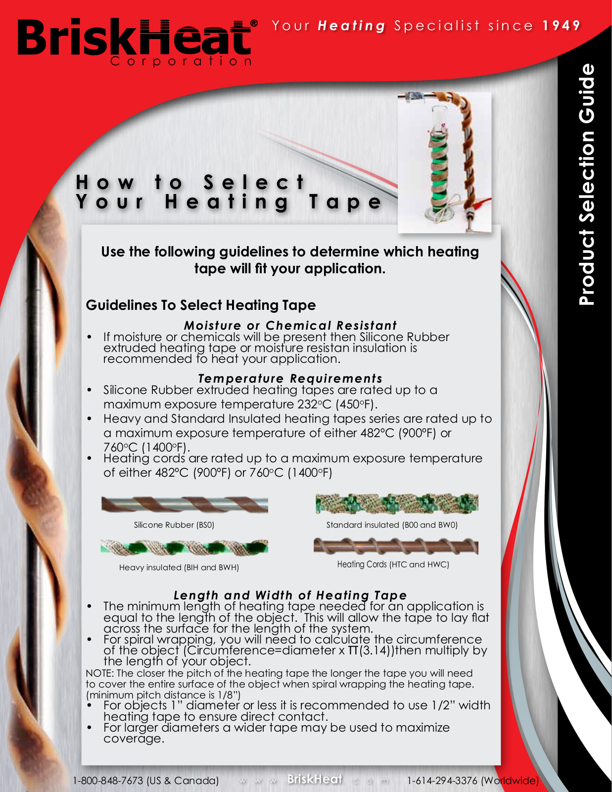 BriskHeat X2J-BIH101040L, X2J-BIH101020L, X2J-BIH101100L, X2J-BWH051080L, X2J-BWH051080LD Data Sheet