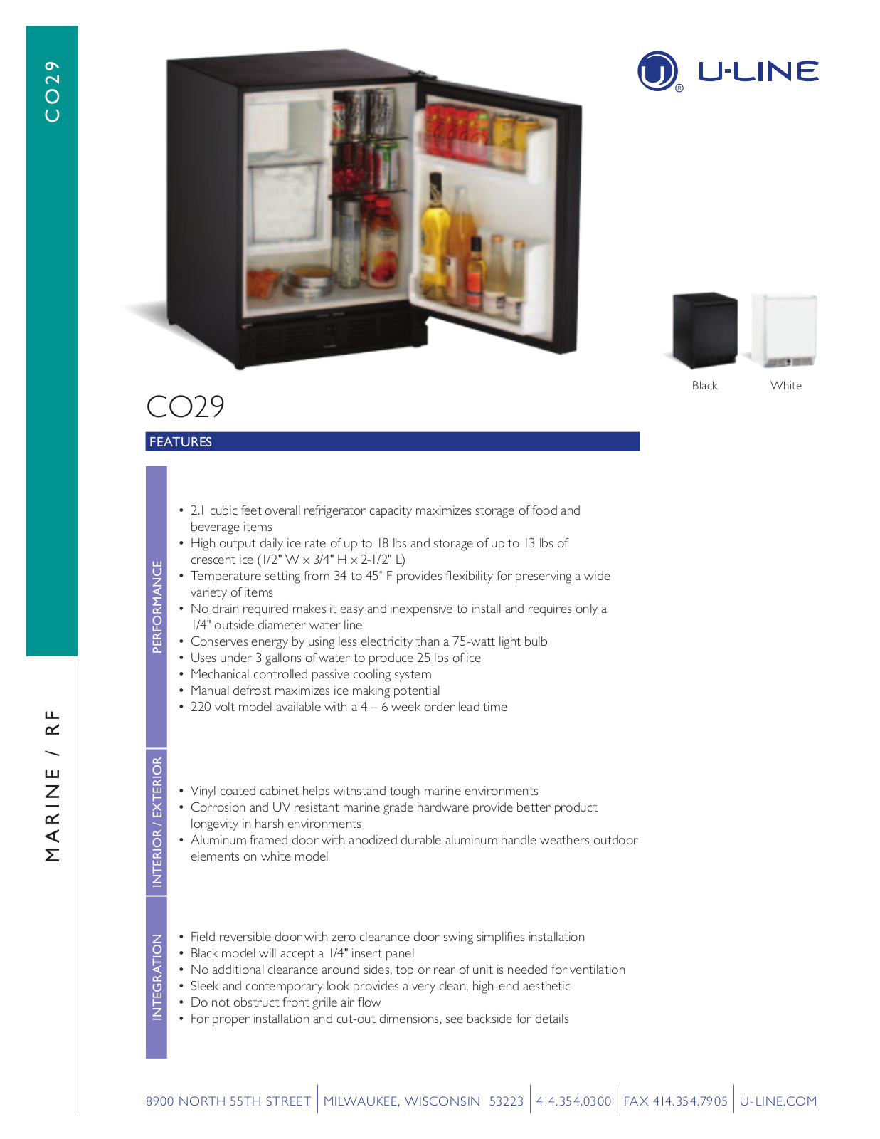 U-Line U-CO29B-03 User Manual