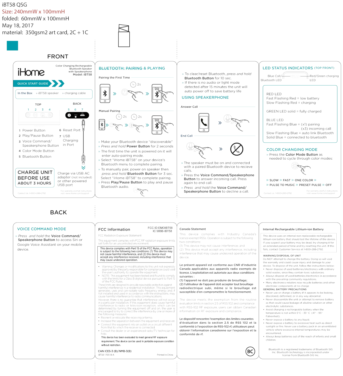 SDI Technologies IBT58 User Manual