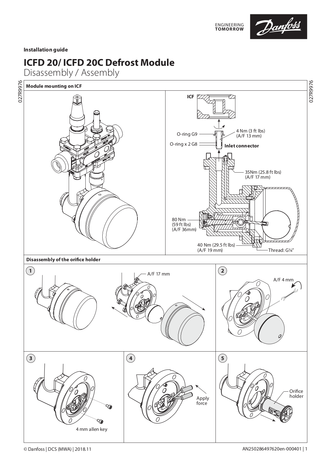 Danfoss ICFD 20, ICFD 20C Installation guide