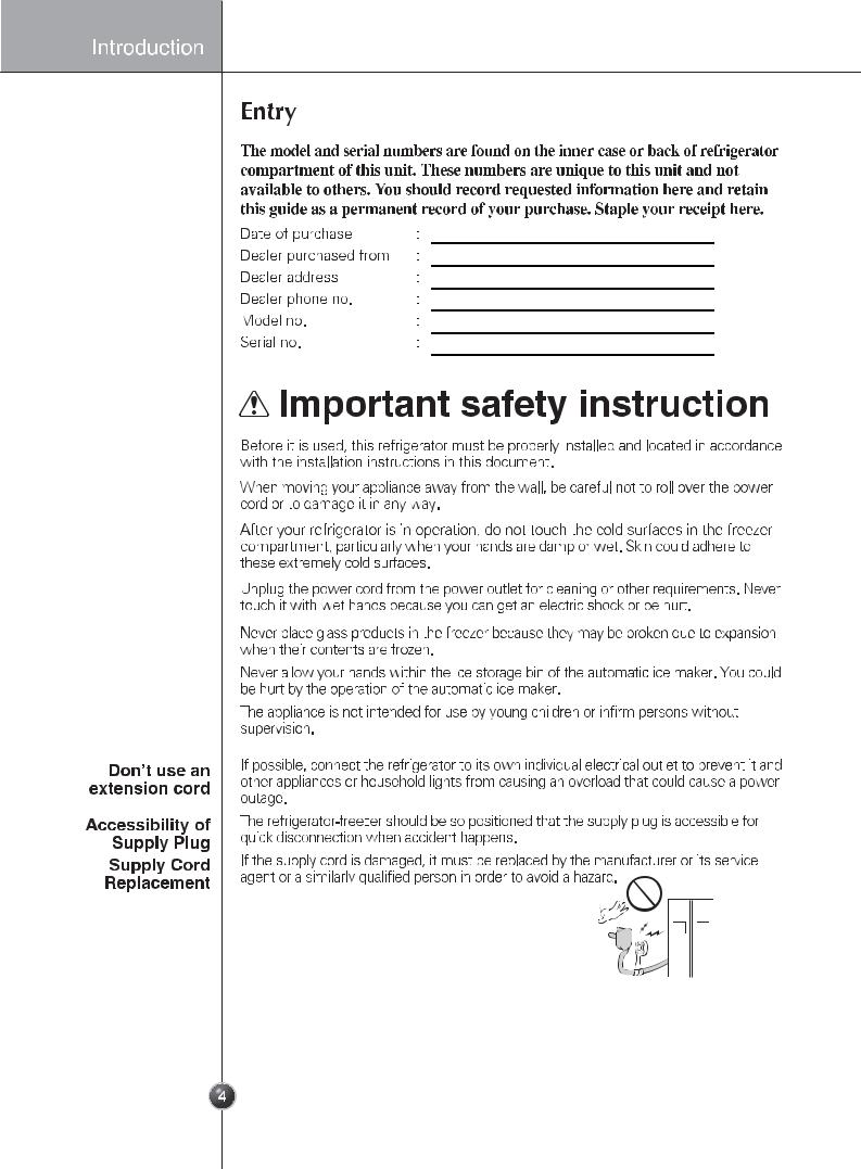 LG GR-R207GLJV Owner’s Manual