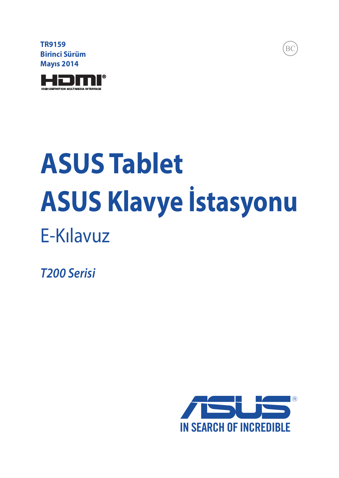 ASUS T200TA, TR9159 User Manual