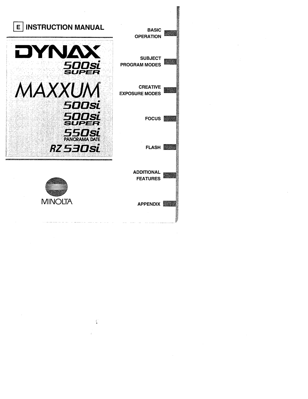 Minolta 500si, RZ530si User Manual