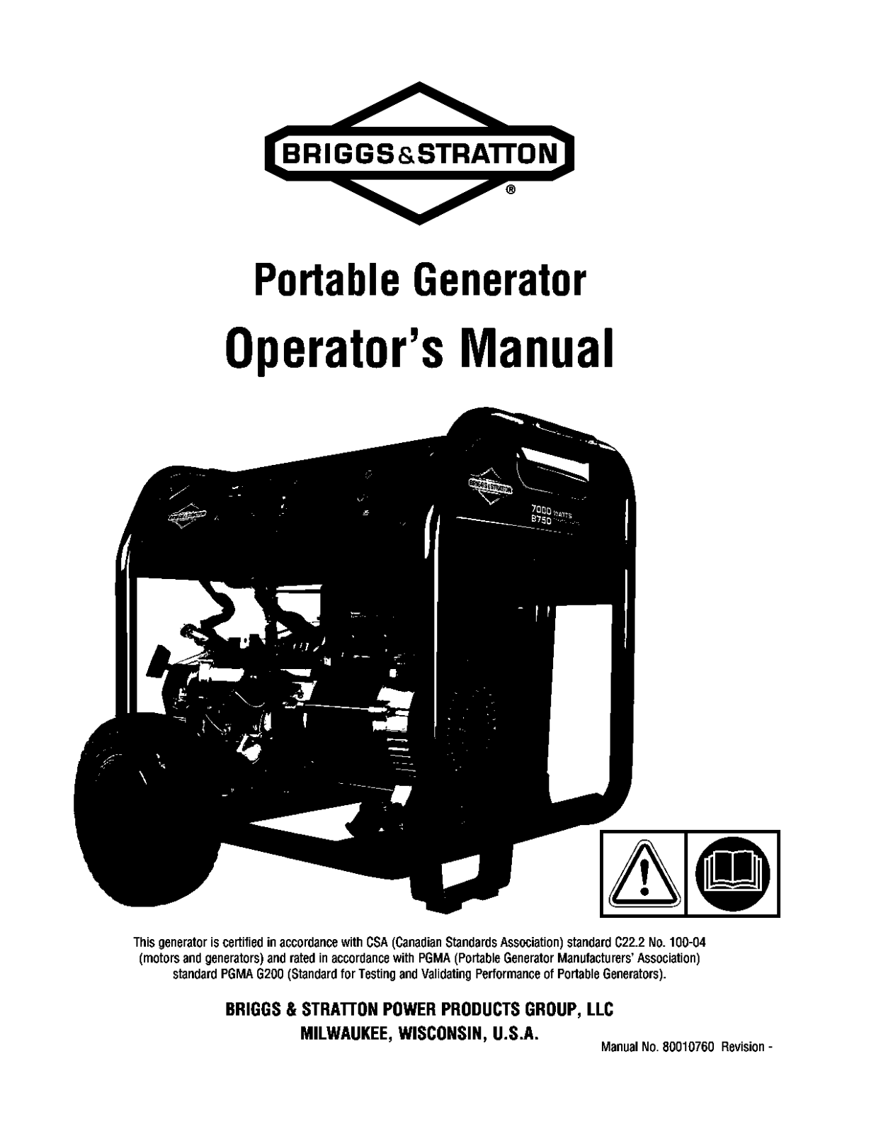 Briggs & Stratton 030470-1, 030470-0 Owner’s Manual