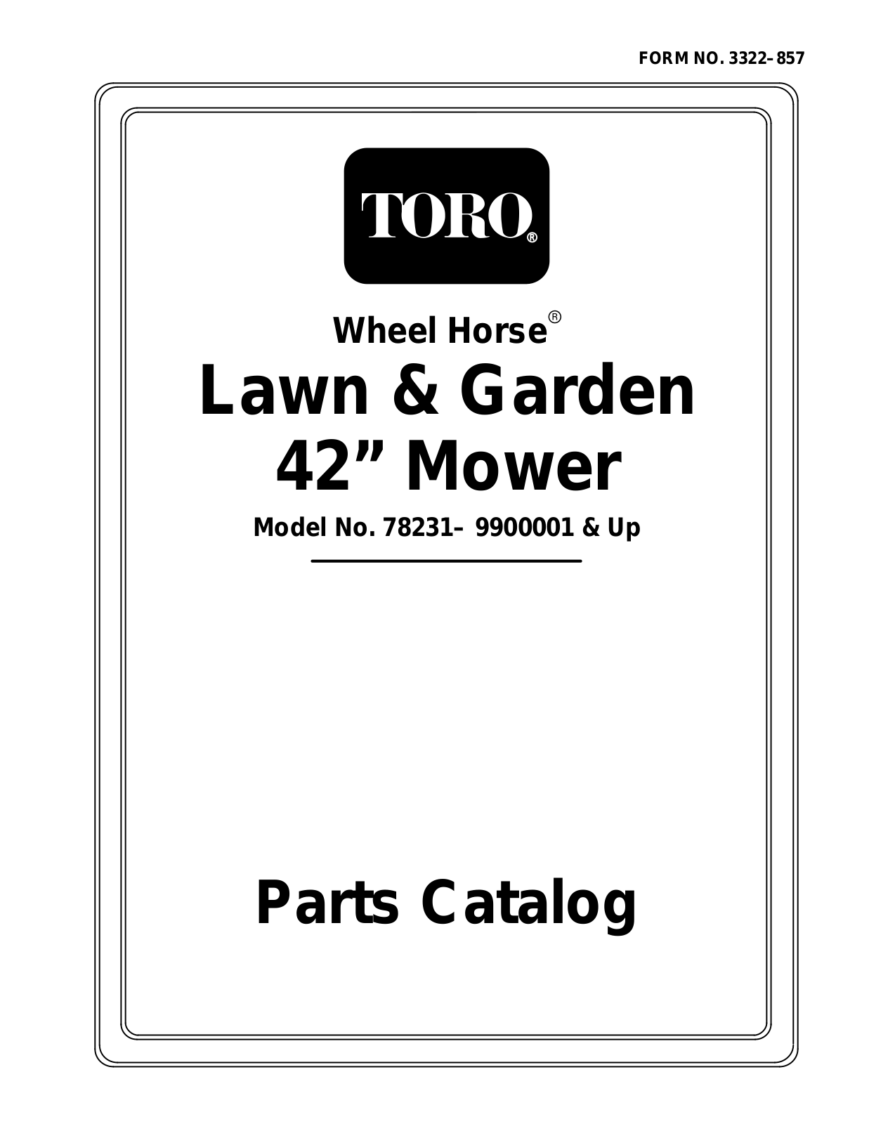 Toro 78231 Parts Catalogue