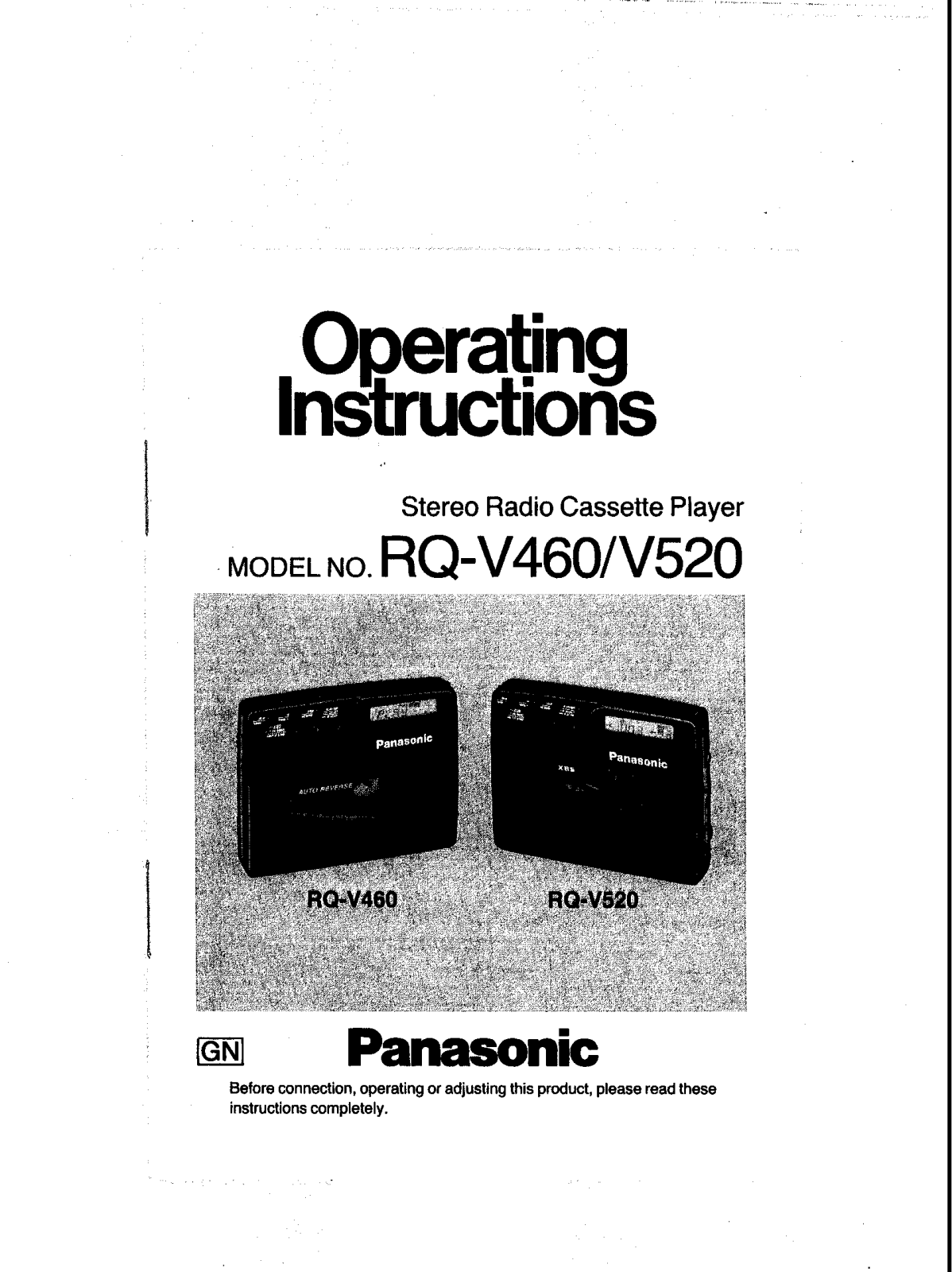 Panasonic RQ-V520 User Manual