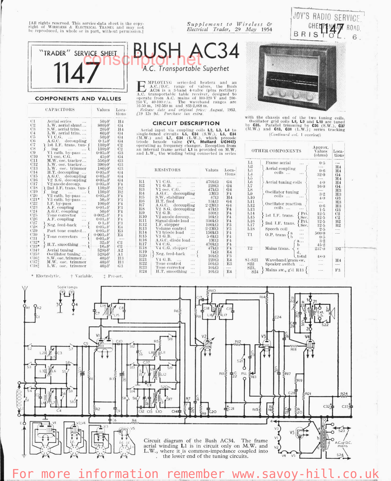 Buch AC 34 Service manual