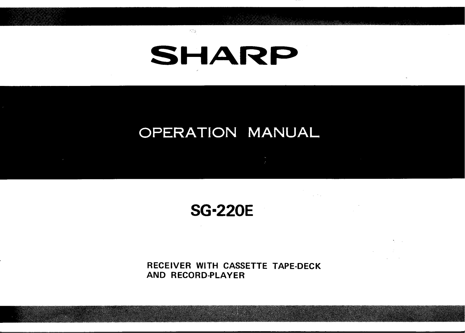 Sharp SG-220E User Manual