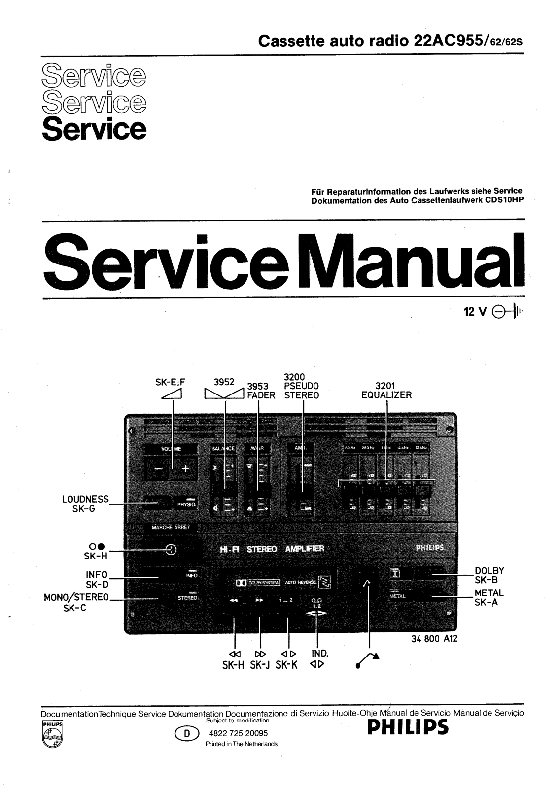 Philips 22AC955 Service manual