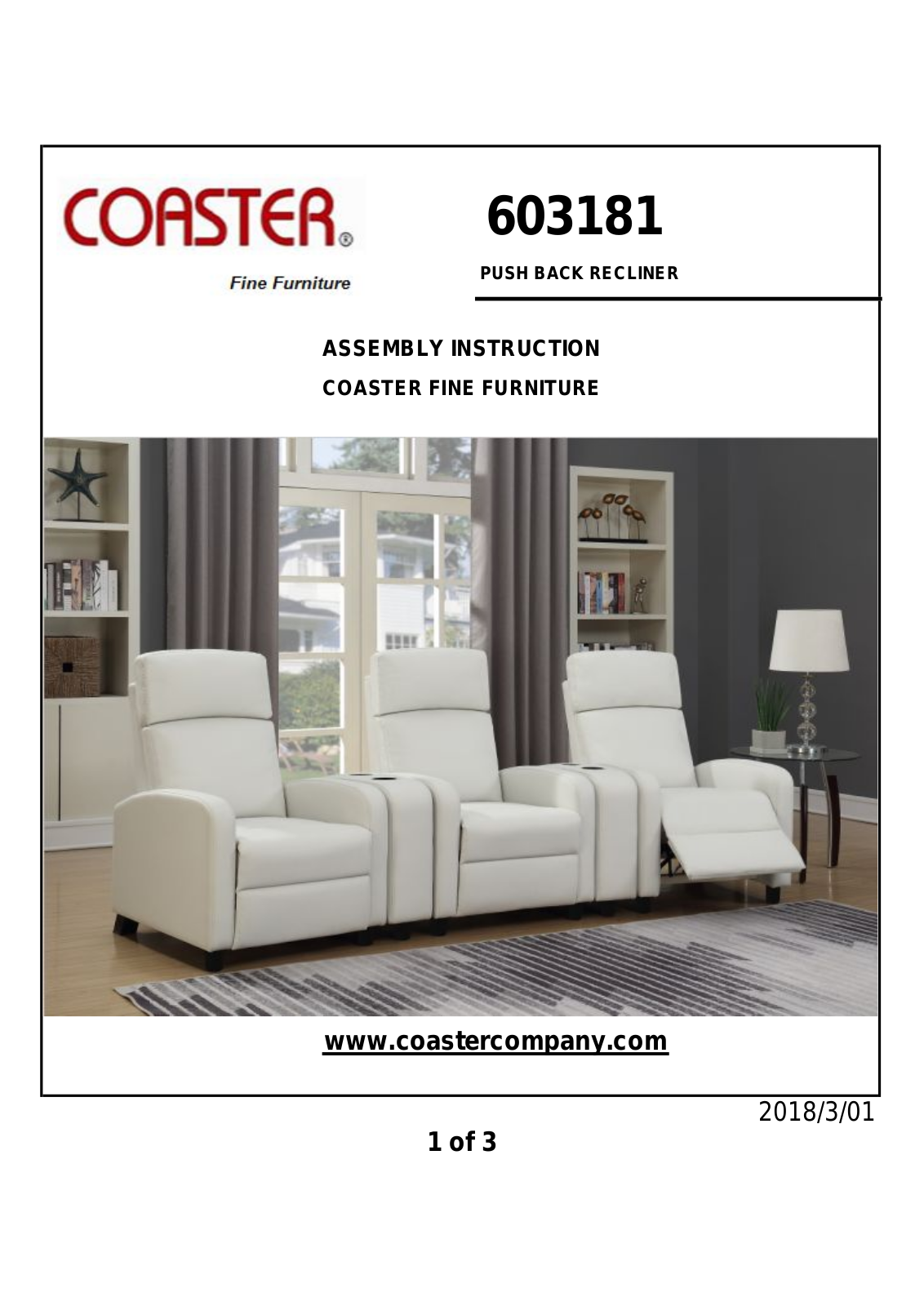 Coaster 603181 Assembly Guide - ManualMachine.com