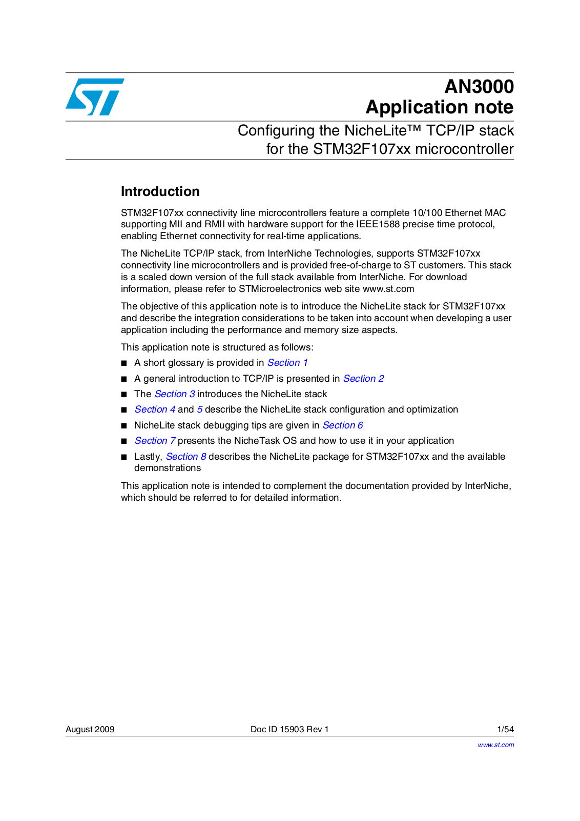 ST AN3000 Application note