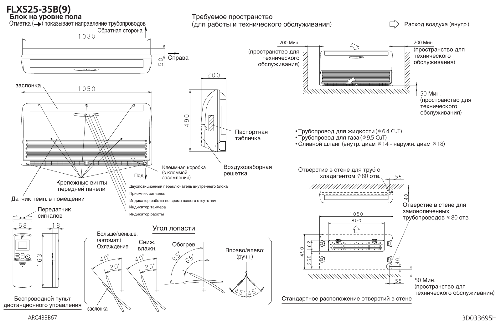 Daikin FLXS25B, FLXS35B9 Drawing