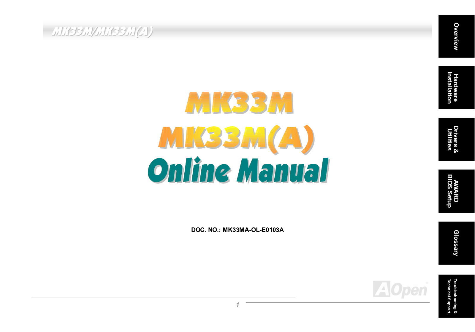 AOpen MK33MA User Manual