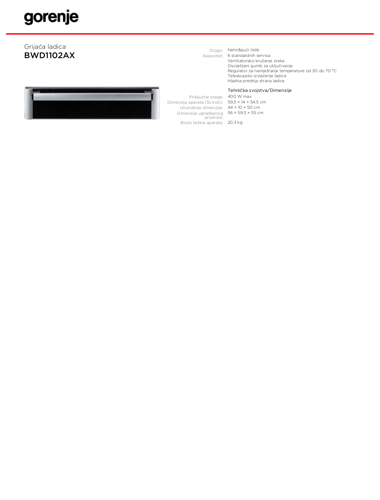 Gorenje BWD1102AX BROCHURE