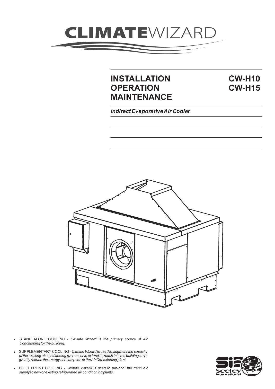 Climate Wizard CW-H10, CW-H15 Installation Operation & Maintenance