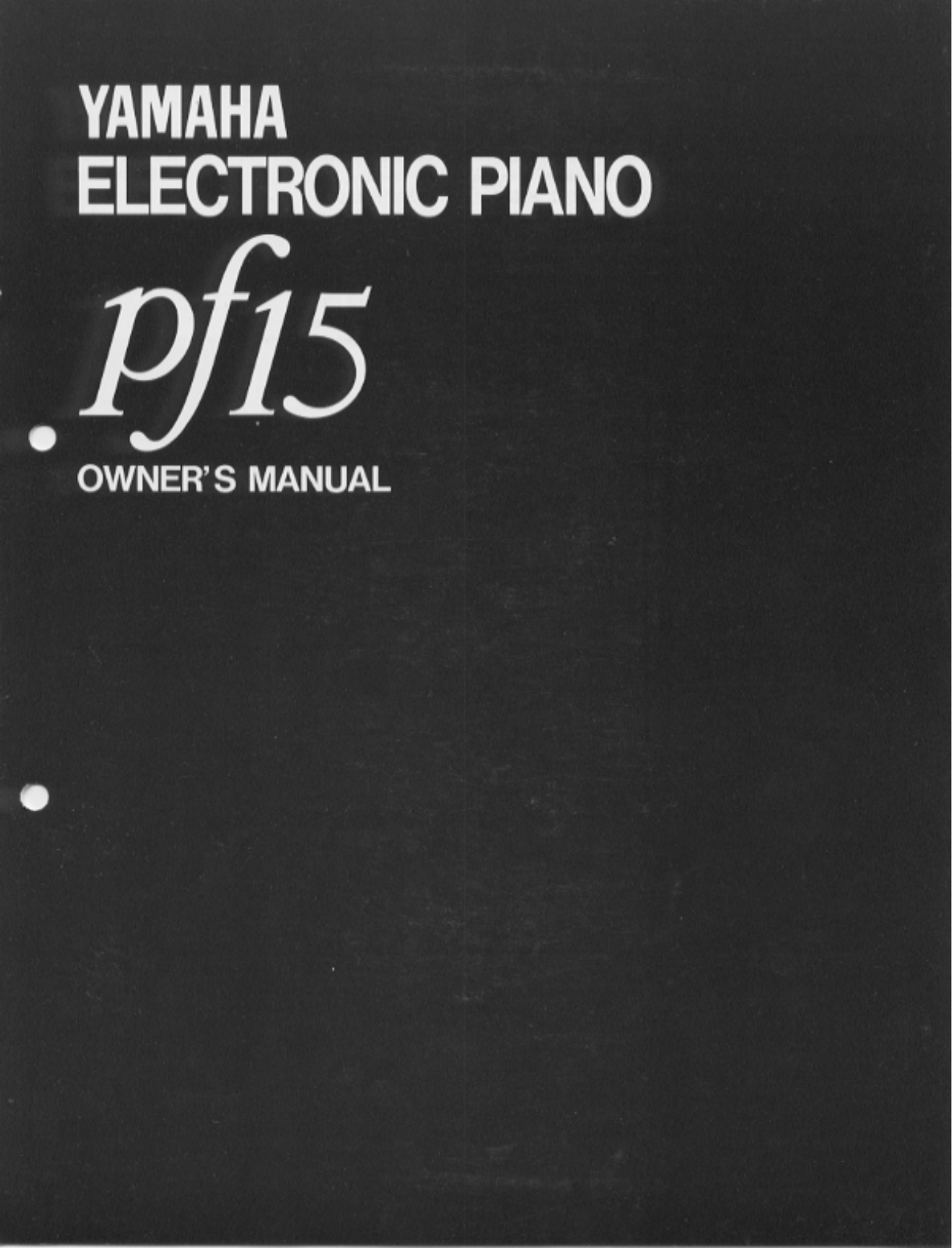 Yamaha PF15 User Manual