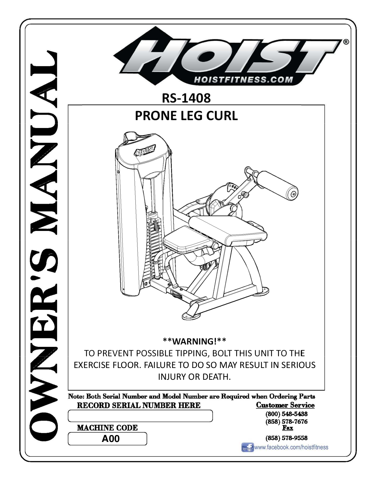 Hoist Fitness RS‐1408 User Manual