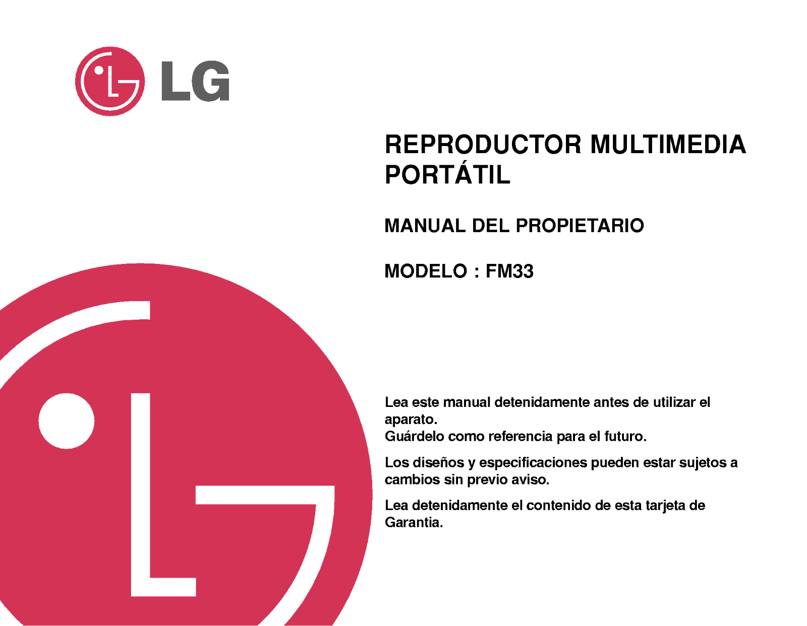 Lg MF-FM33 user Manual