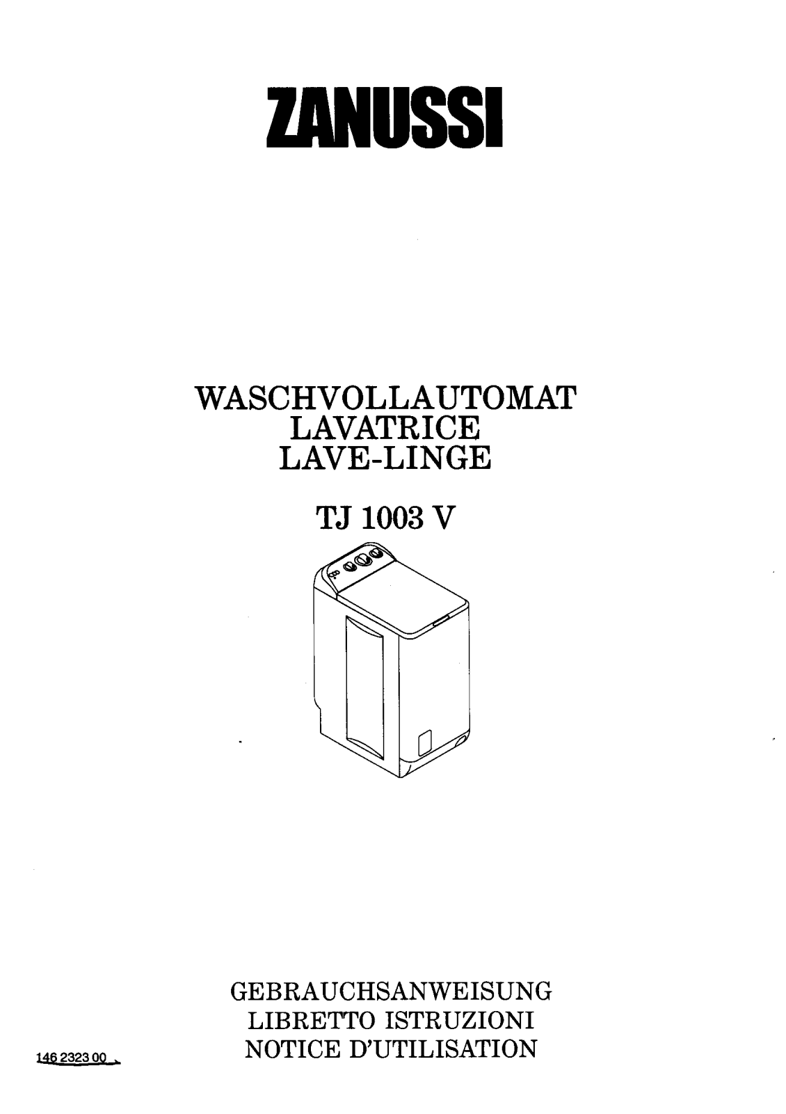 Zanussi TJ1003V1 User Manual