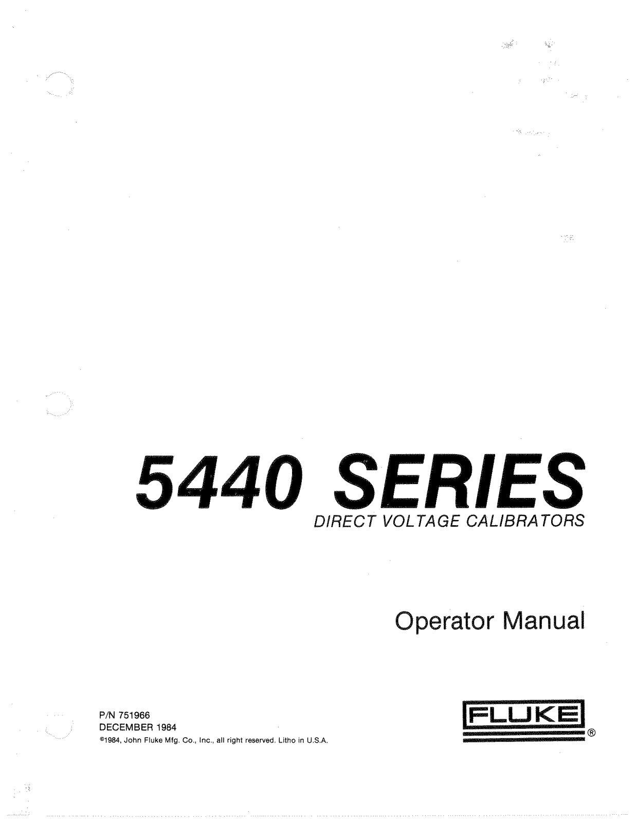 Fluke 5440 User Manual