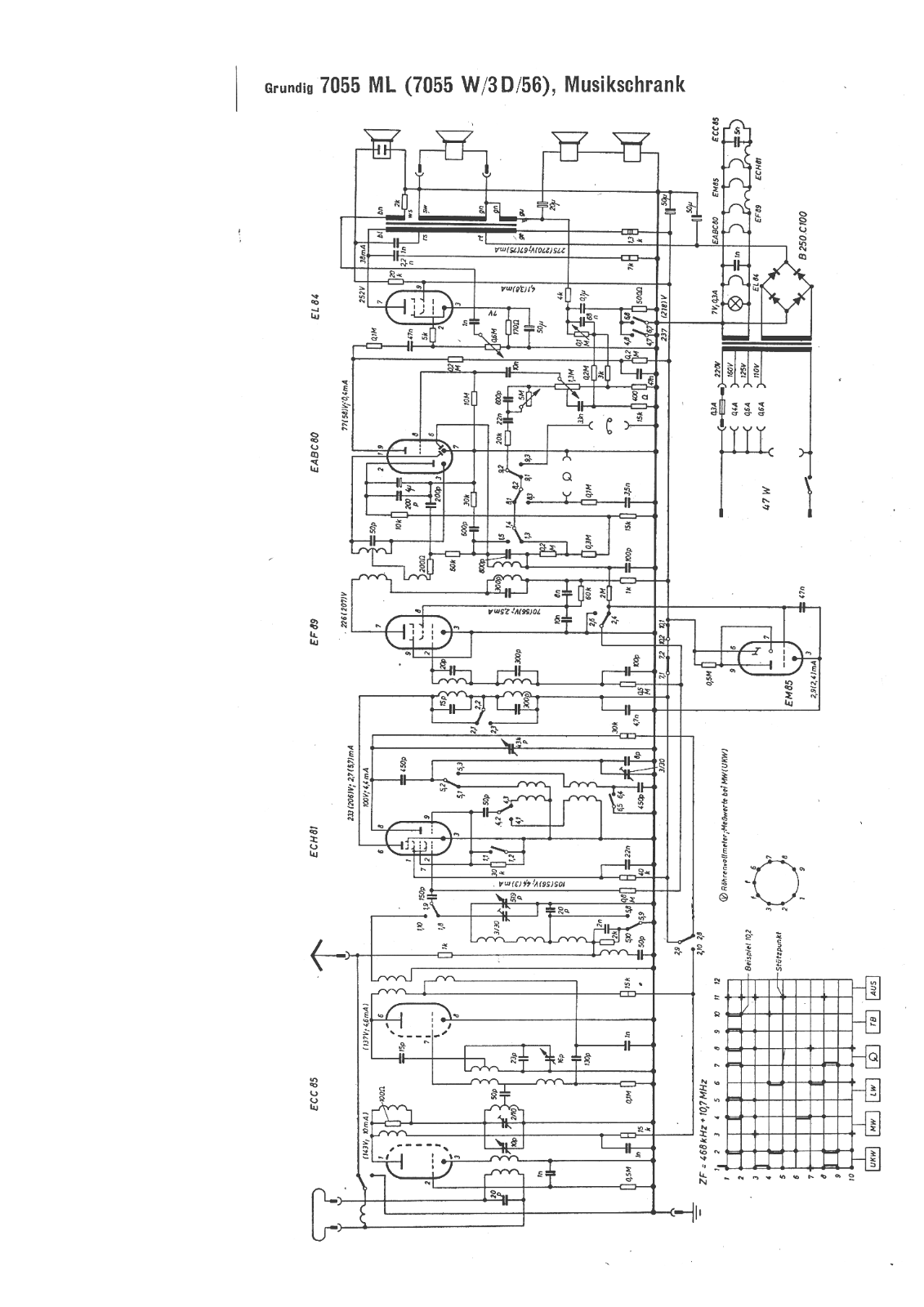 Grundig 7055-W-3-D Schematic