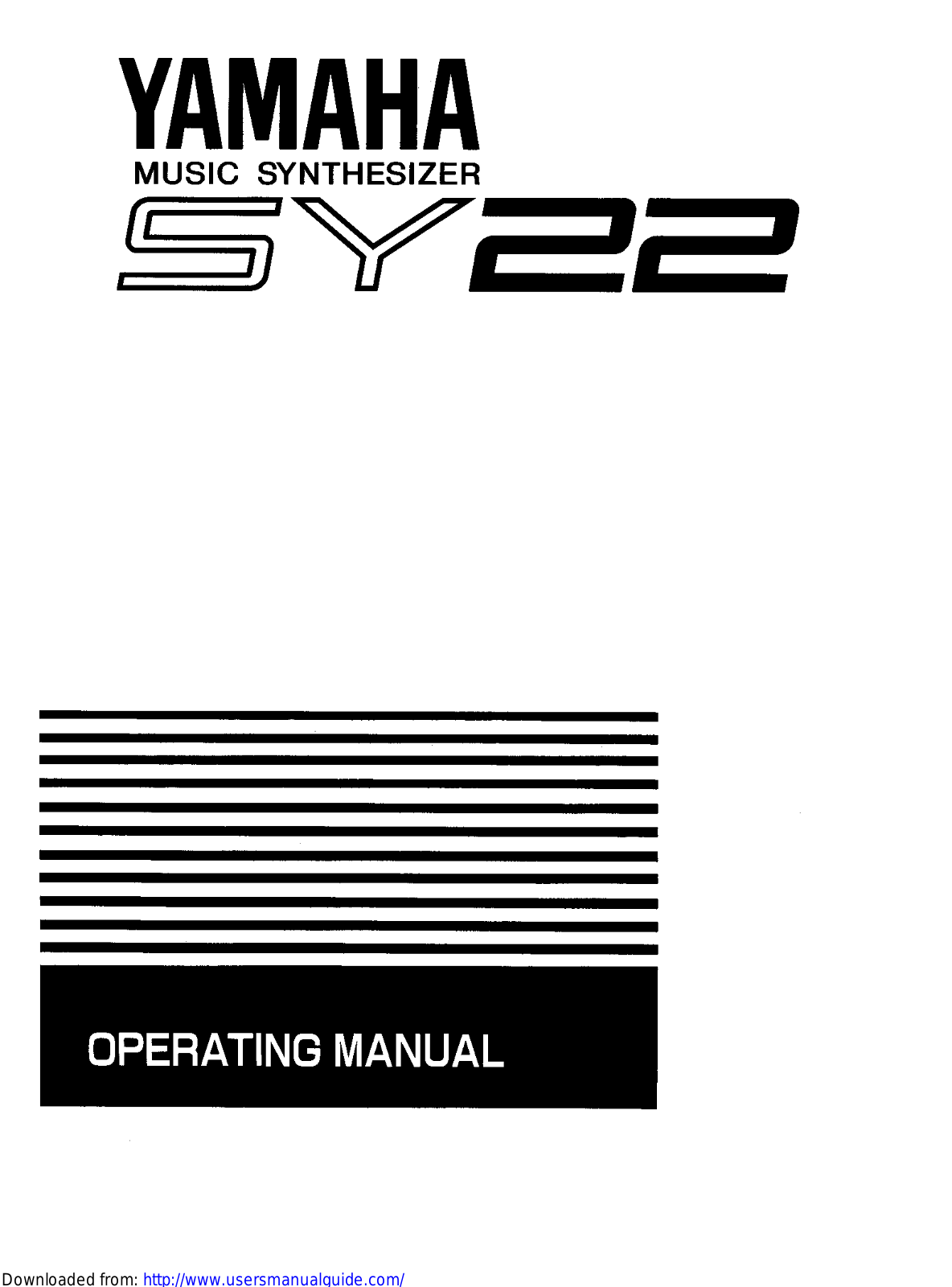 Yamaha Audio SY22 User Manual