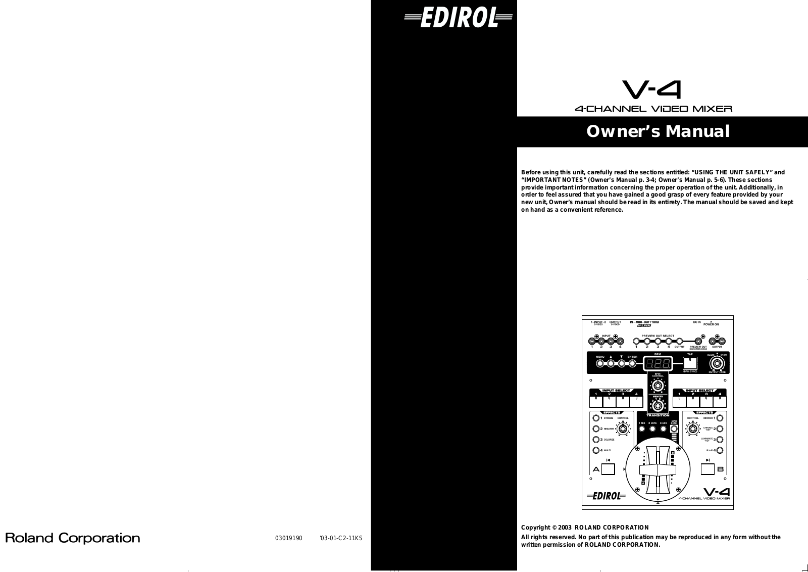 Edirol V-4 User Manual