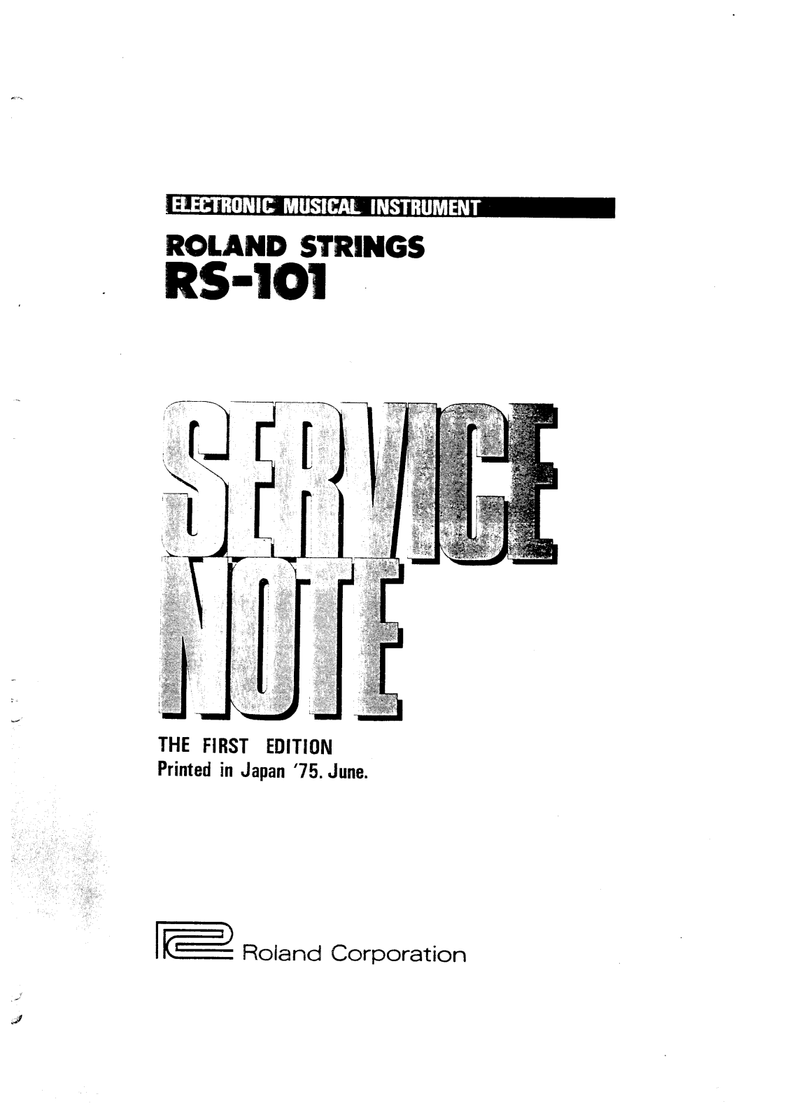 Roland Corporation RS-101 User's Manual