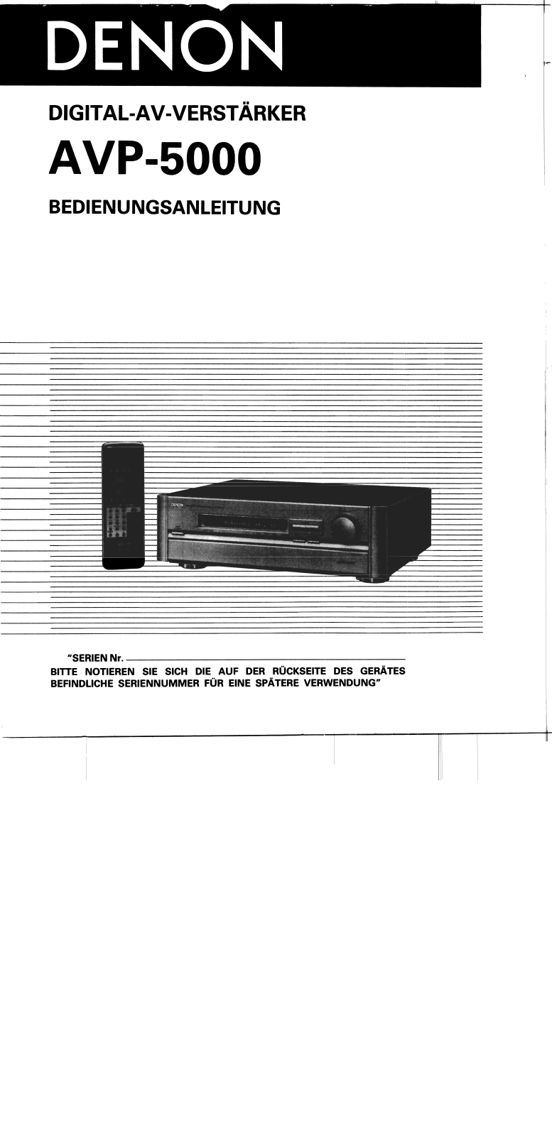 Denon AVP-5000 Owner's Manual