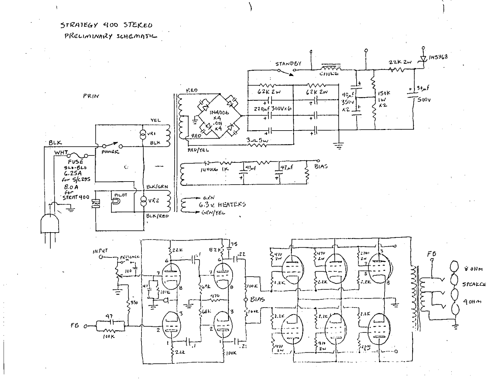 Mesa Boogie strat400 schematic