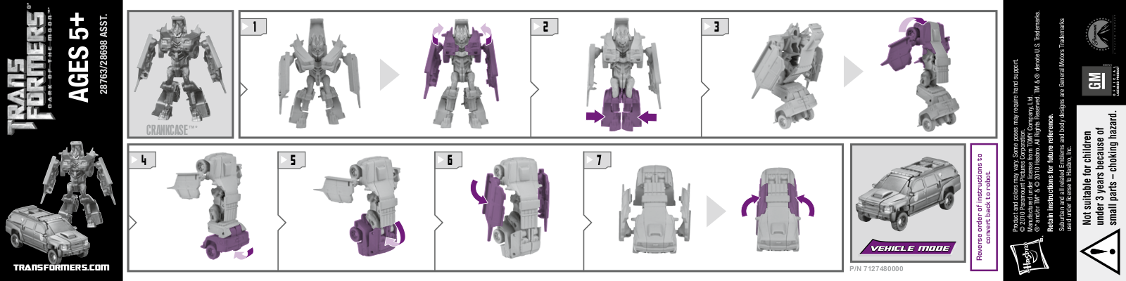 HASBRO TRANSFORMERS Legion Class CRANKCASE User Manual