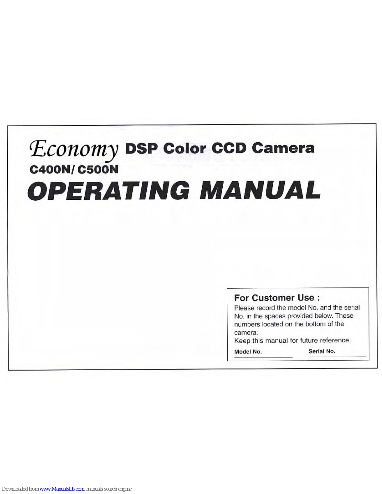 Meiji Techno C400N, C500N Instruction Manual