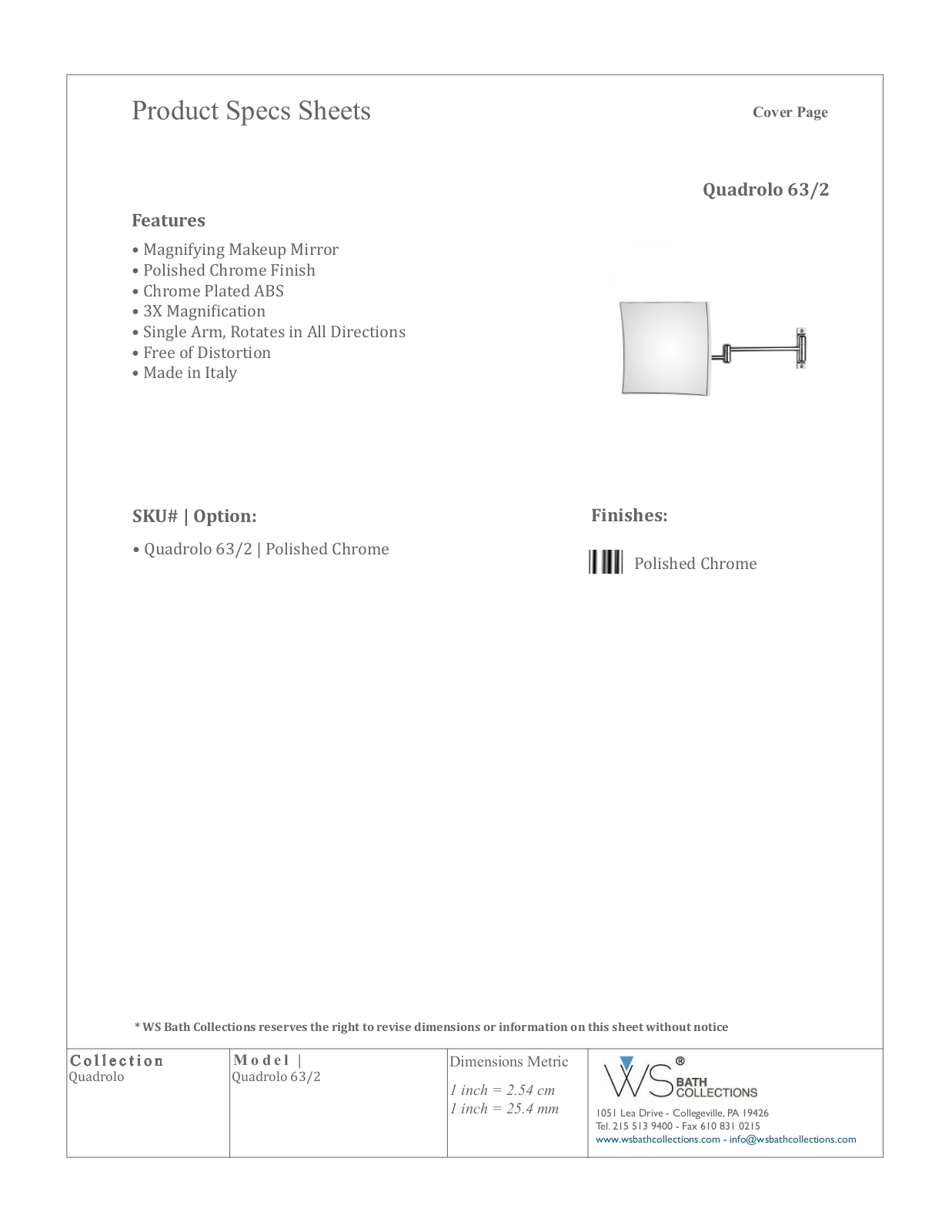 WS Bath Collections W001756445 Specifications - ManualMachine.com