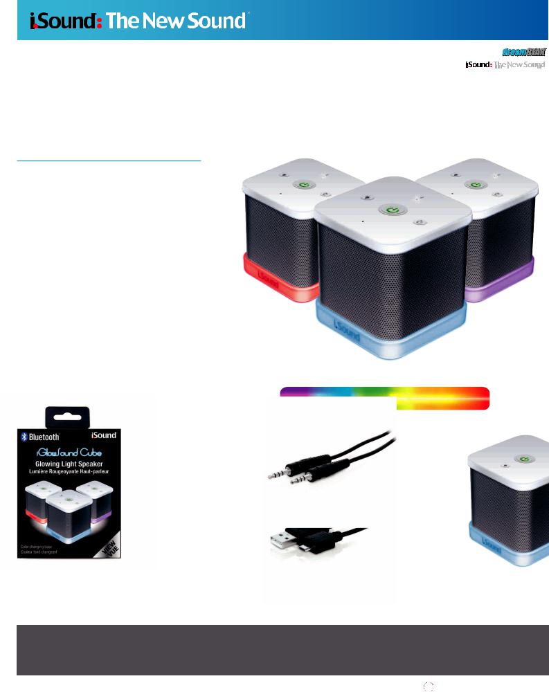 iSound iGlowSound Cube BT-Wireless Glowing Speaker User Manual