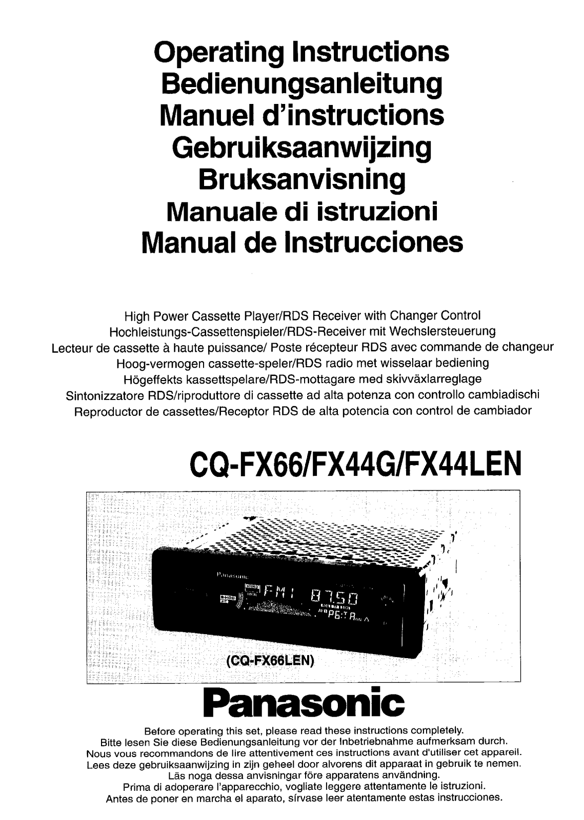 Panasonic CQ-FX66, CQ-FX44 User Manual