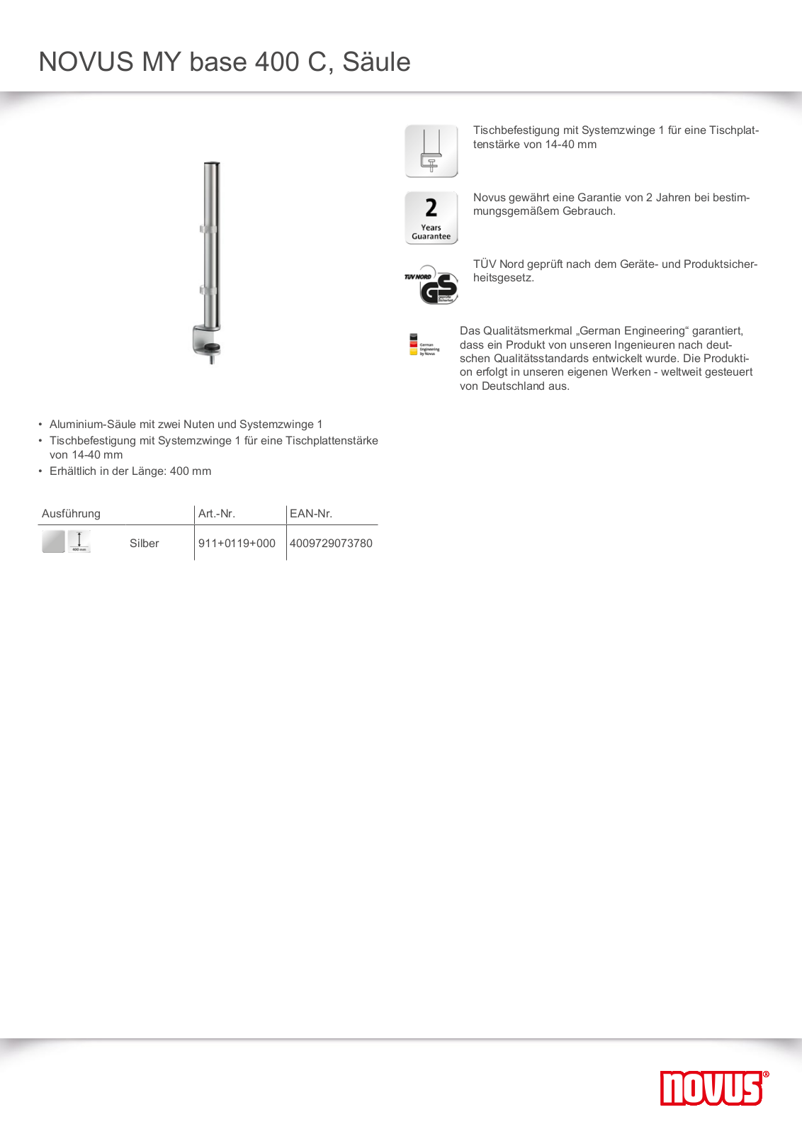 NOVUS 9110119 Datasheet - ManualMachine.com