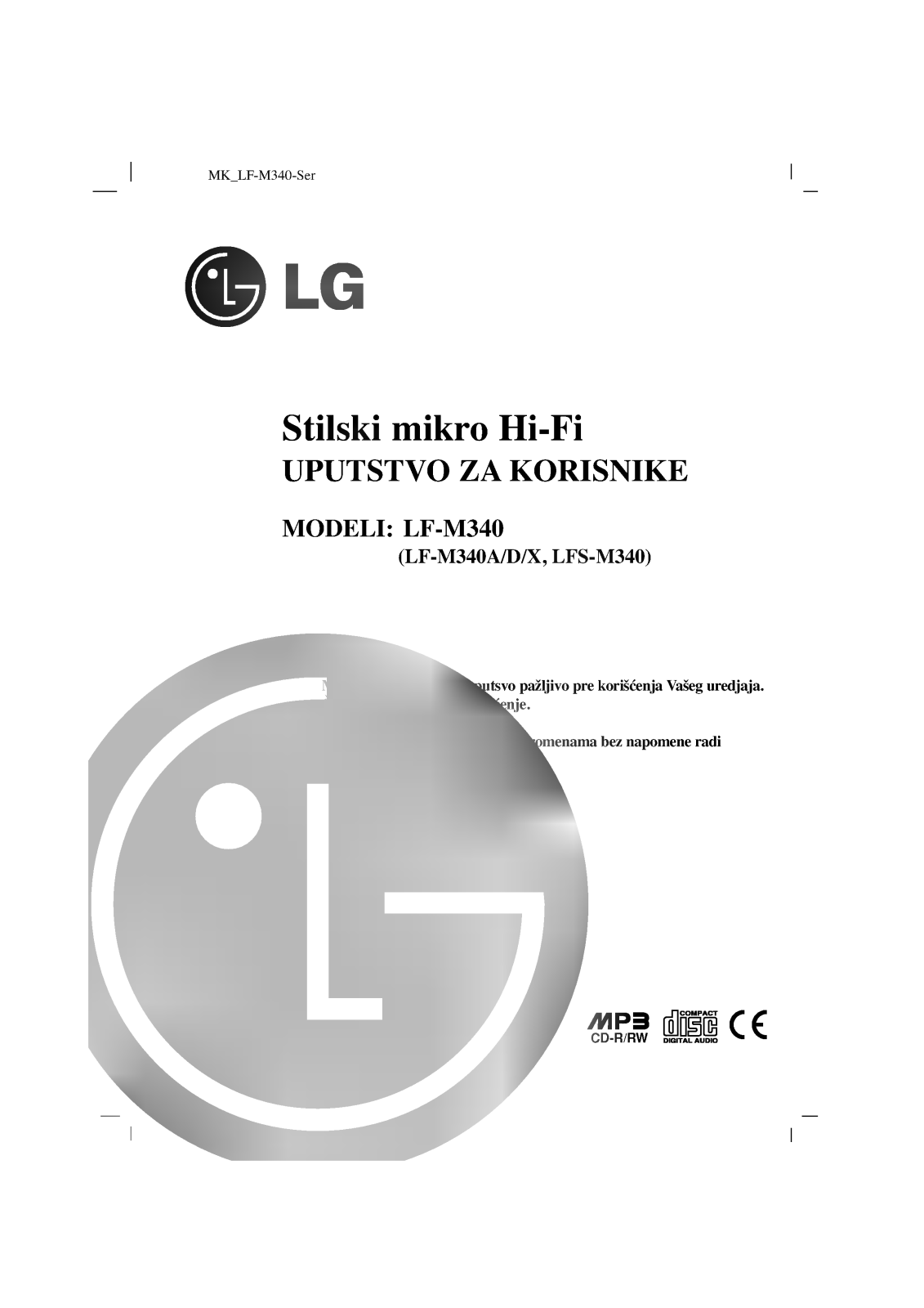 LG LF-M340D Owner's Manual
