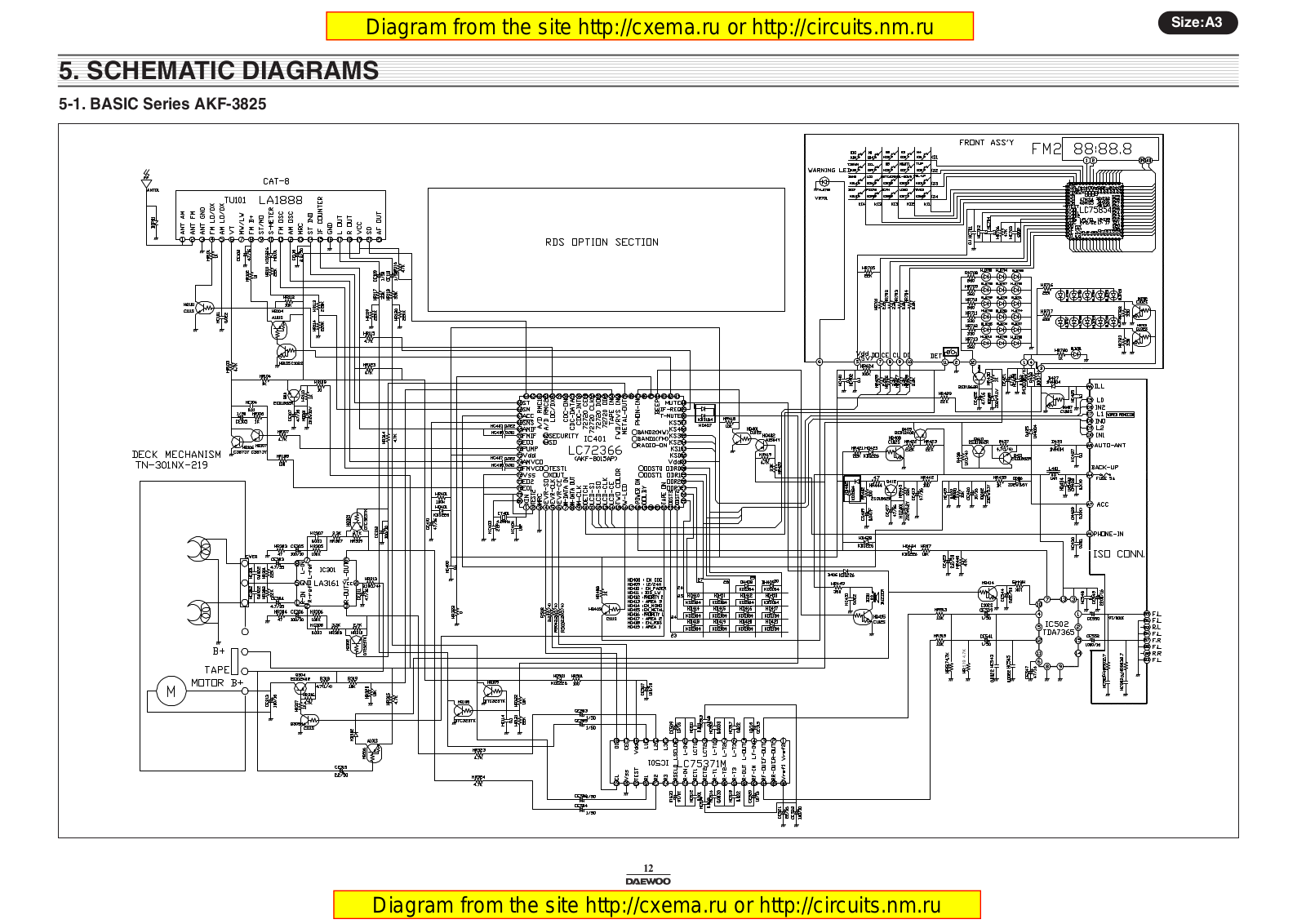 DAEWOO AKF-3825 Diagram