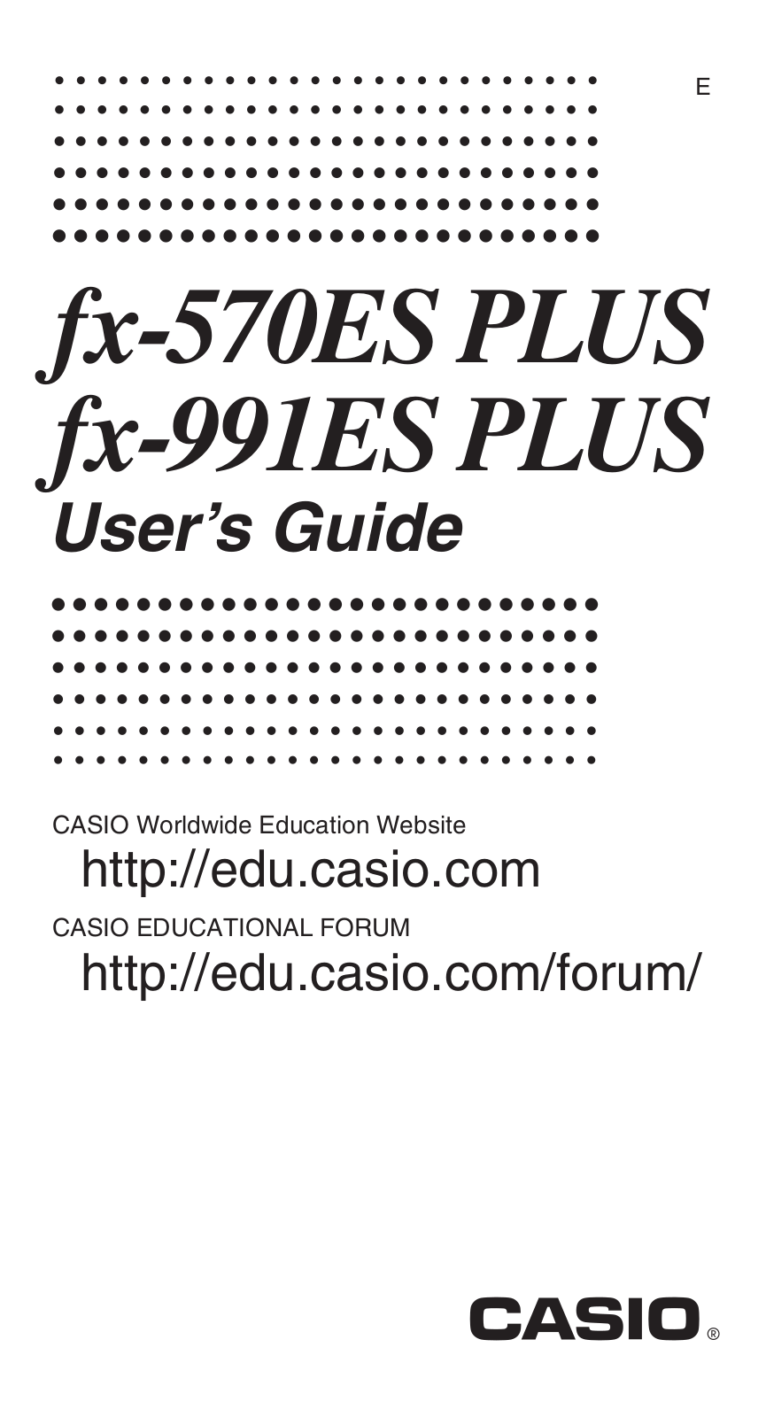 Casio fx-570ES PLUS, fx-991ES PLUS User Manual