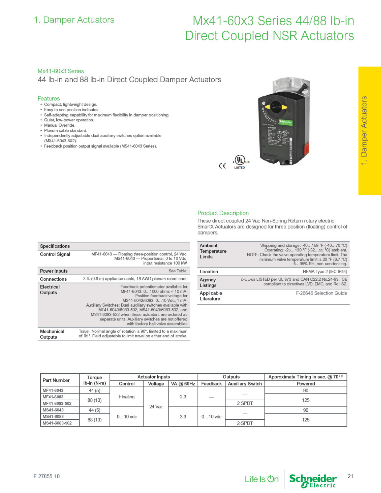 Schneider Electric MF41-6043 Catalog Page