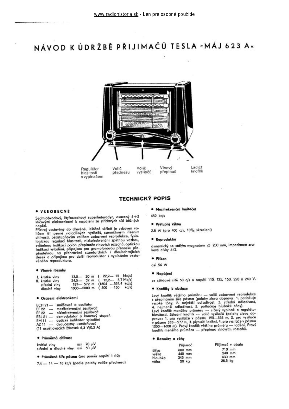 Tesla 623A Maj User Manual